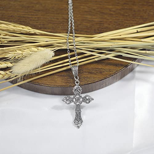 Cross Pendant Necklace Indie Punk Gothic Choker for Egirl Eboy Woman Men4