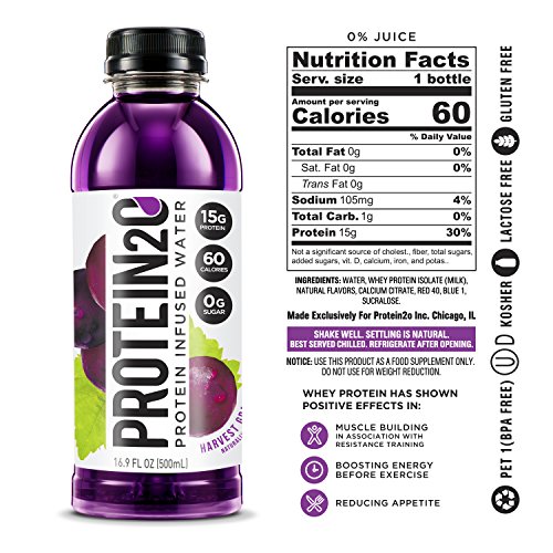 Protein2o Low Calorie Whey Protein Drink, Variety Pack, 16.9 oz (Pack of 12)