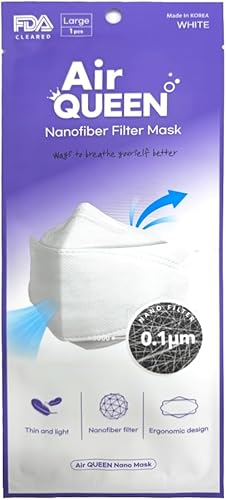 KOREAC _Paquete de 100 Air Queen Nano máscara blanca + tejido húmedomáscara transpirable de filtrado fuerte