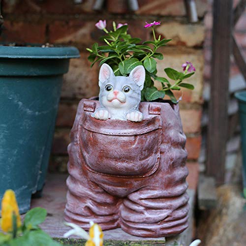 Statue chaton pot de fleur en résine pour sublimer votre décoration de jardin