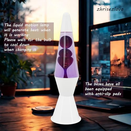 Image of 16 Inch Liquid Lamp, Purple Liquid Purple Wax Motionin Liquid Motion Light, Night Light Home Decor for Meditation, Amazing Gifts for Adults & Kids, White Base.（SLB）