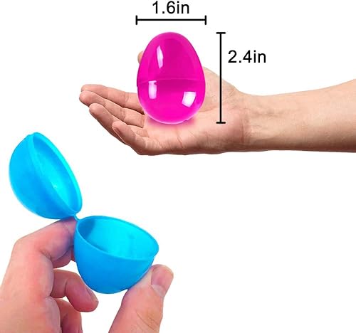Miniatura 4 de Paquete de 100 huevos de Pascua a granel, surtido de huevos de Pascua de plástico, huevos de Pascua de colores brillantes de 2.4 pulgadas para