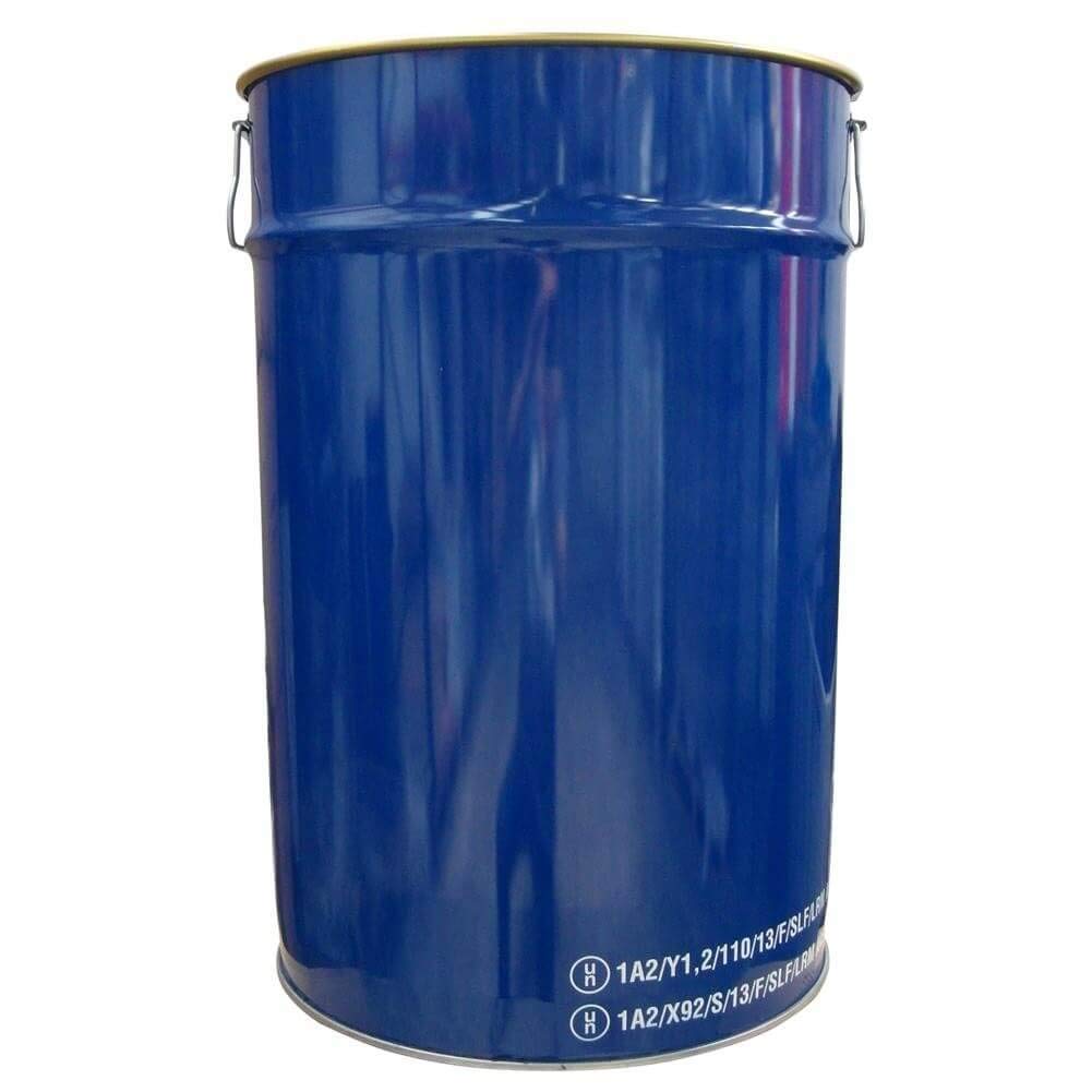 Fusto in ferro conico apertura totale, capacità 60 Lt, ADR/ONU per solidi e liquidi, coperchio con cravatta (escluso), corpo blu interno laccato