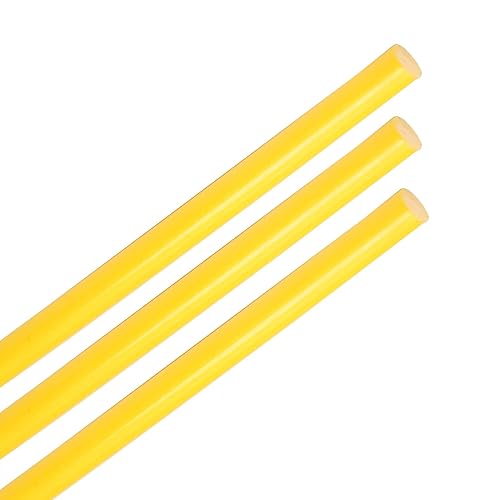 Aicosineg Barra redonda de plástico de polioximetileno para la industria mecánica, color amarillo, 1/3 x 39-3/8 pulgadas (profundidad x largo), 3