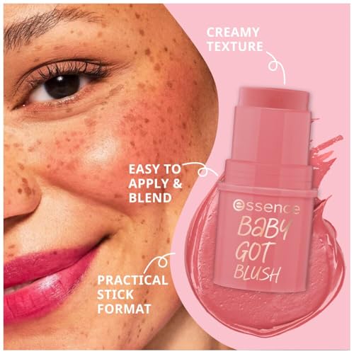 Image of Essence baby got blush 10 tickle me pink, cream blush stick, pink tone, natural glow, easy blending, dewy finish, 5.5 g (Pack of 2)