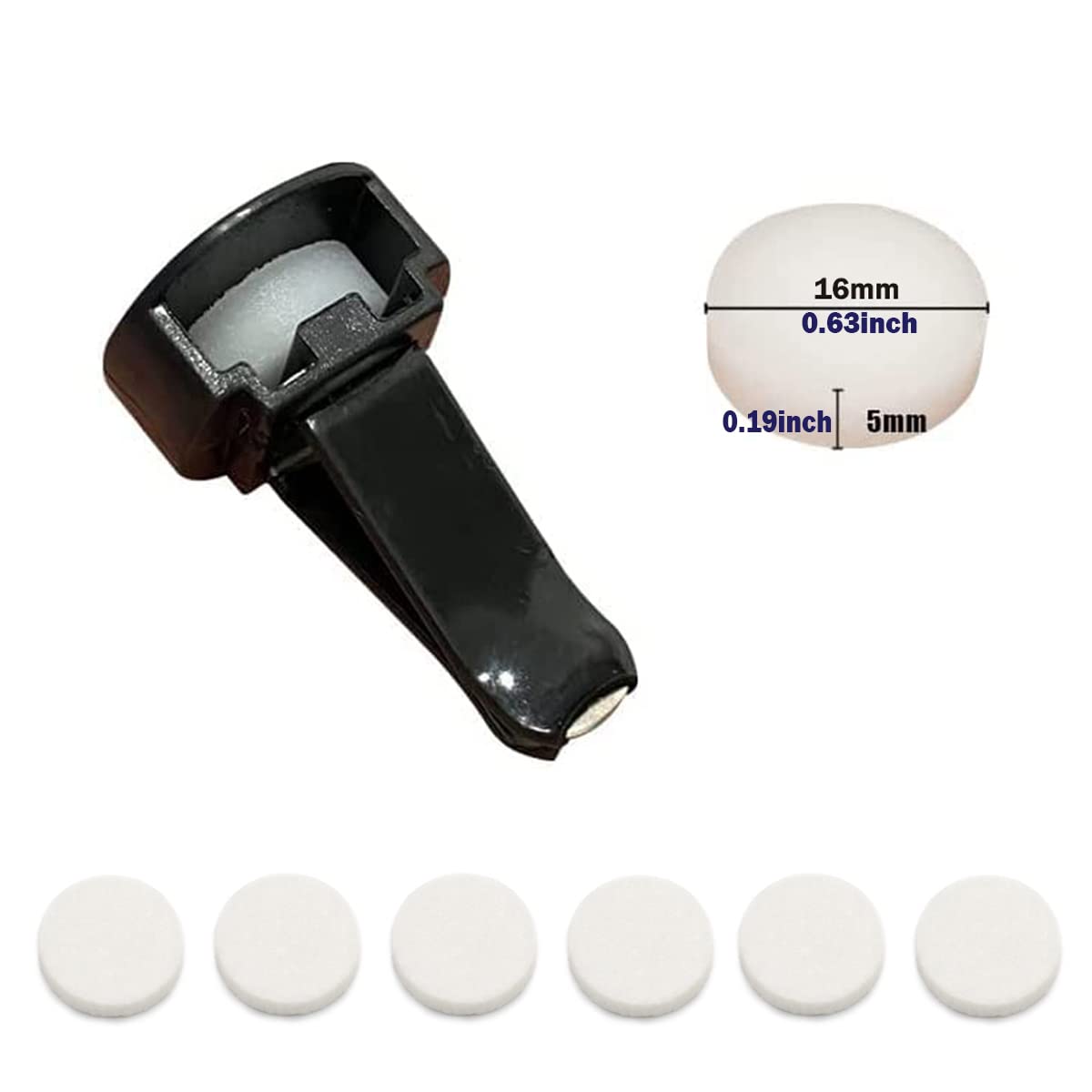 30Pcs Car Air Vent Clip Replacement Pads, 16mm Unscented Refill Tablets for Car Air Freshener Clips, Car Diffuser Refill Felt Pads Essential Oil Diffuser Cotton Pads