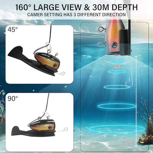 Image of Underwater Fishing Camera 5 inch LCD Monitor Portable Fish Camera with Light Waterproof IP68 for Ice Fishing, Lake Sea Boat Kayak Fishing