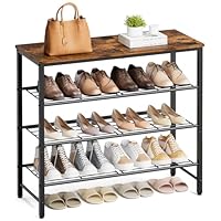 Kitsure Shoe Rack for Closet, Rustic Brown Shoe Storage with Leveling Feet-P