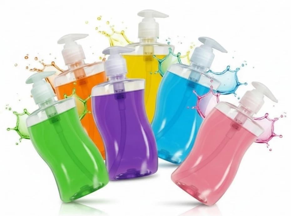 6x 500ml HAND WASH DISPENSER EMPTY PUMP BOTTLES PLASTIC FOR SOAP REFILL LOTION HAND GEL SHAMPOO CONDITIONER CLEAR
