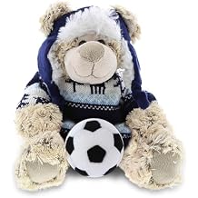DolliBu Stuffed Polar Bear with Clothes and Soccer Ball Plush - Soft and Huggable Bear, Adorable Playtime Plush Toy, Cute Wild Life Gift, Super Soft Stuffed Doll Animal Toy for Kids, Adults - 10 Inch