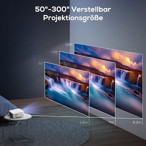 Proyector 4K AKIYO O8 Full HD 1080P con 20000 lúmenes y WiFi6 7
