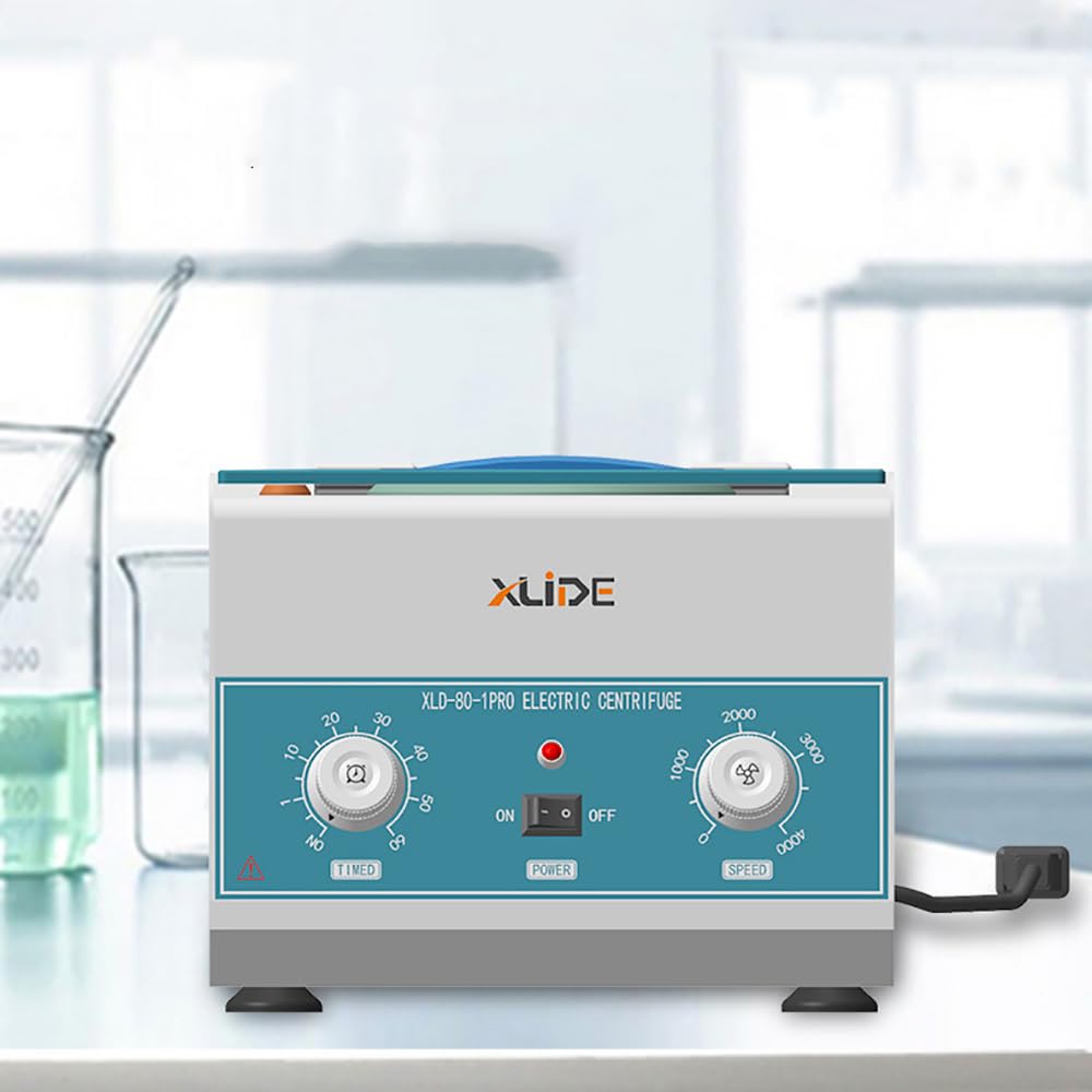 iDili Laboratory Nano Centrifuge 0-60MIN Timable 0-4000RPM Adjustable Speed Benchtop Centrifuge Serum Separator Extractor 6x20ML