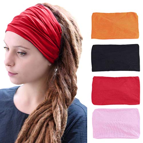 Bohend Sports Wide Headbands Headwrap Yoga Hair Bands Headwear Stretchy Yoga Hair Accessories for Women and Girls (B)
