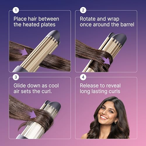 Image of Caresmith Bloom Air Styler | Hair Curler Machine for Women | New Airflow Tech locks in curls for longer | Multi Temperature Setting Curling Iron | Hair straightener and curler for woman
