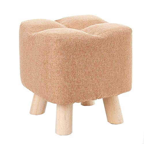 Tabouret de canapé en bois massif naturel et tissu rembourré