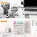 Spacrea Pen Holder Desk Organizer - Desk Organizers and Accessories, Pencil Holder with 10 Compartments and 1 Drawer（White）