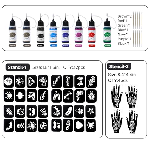Temporary Tattoo Kit - DIY Body Paint for Creative Fun