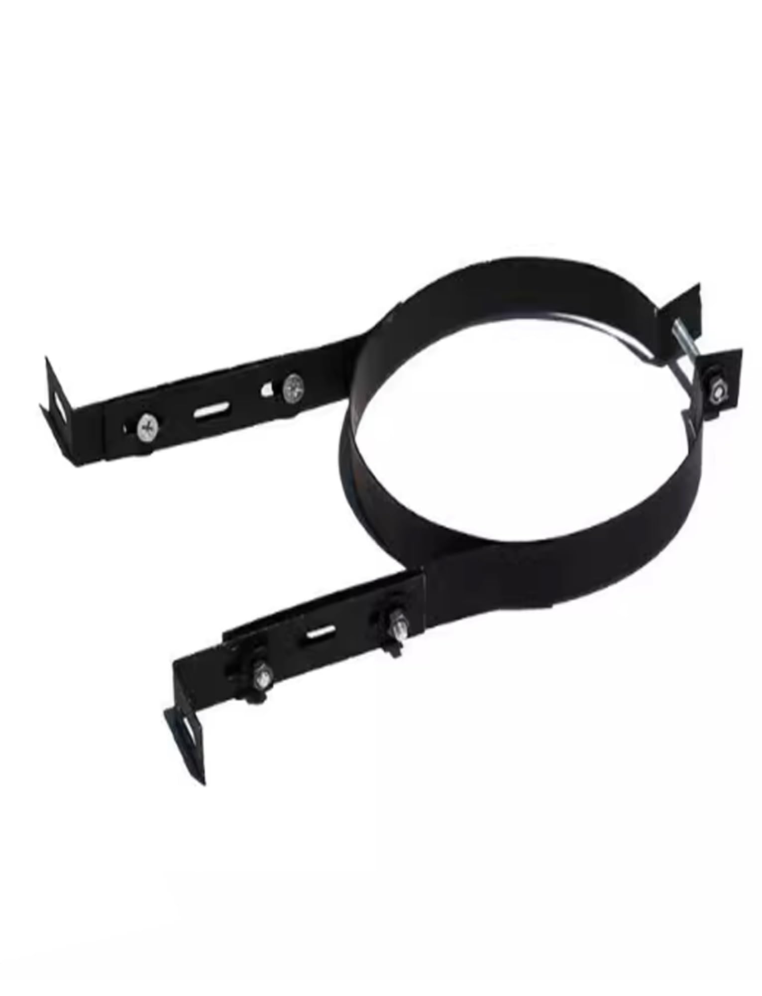 Soporte para Chimenea de Techo, Anillo de Montaje Ajustable de Acero Inoxidable para Tubo de Chimenea - Abrazadera y Colgador duraderos para Salida de Humos de Estufa, Negro, 14 cm - Solució