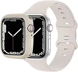 Pulseira silicone compativel+ Capa case compatível com apple watch Apple Watch séries Ultra 9, 8, 7, 6, 5, 4, 3, 2, 1 e SE de 49 mm, 45 mm, 44 mm 42 mm 41mm 40mm