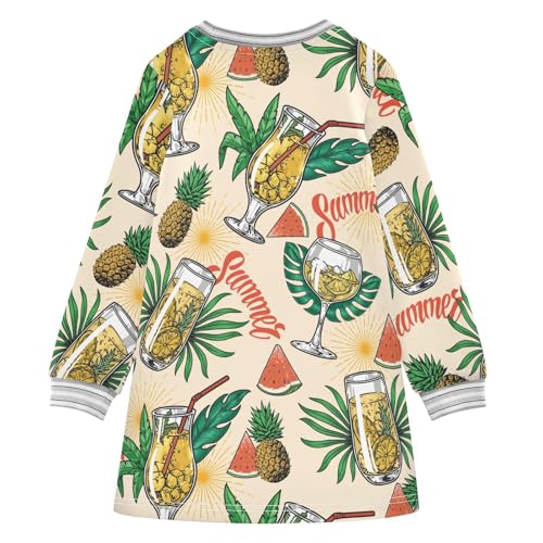 Cocktails Girls Dresses Long Sleeve Sweatshirt Dress for Girls Winter Toddler Casual A Line Dresses Size 2-8T2