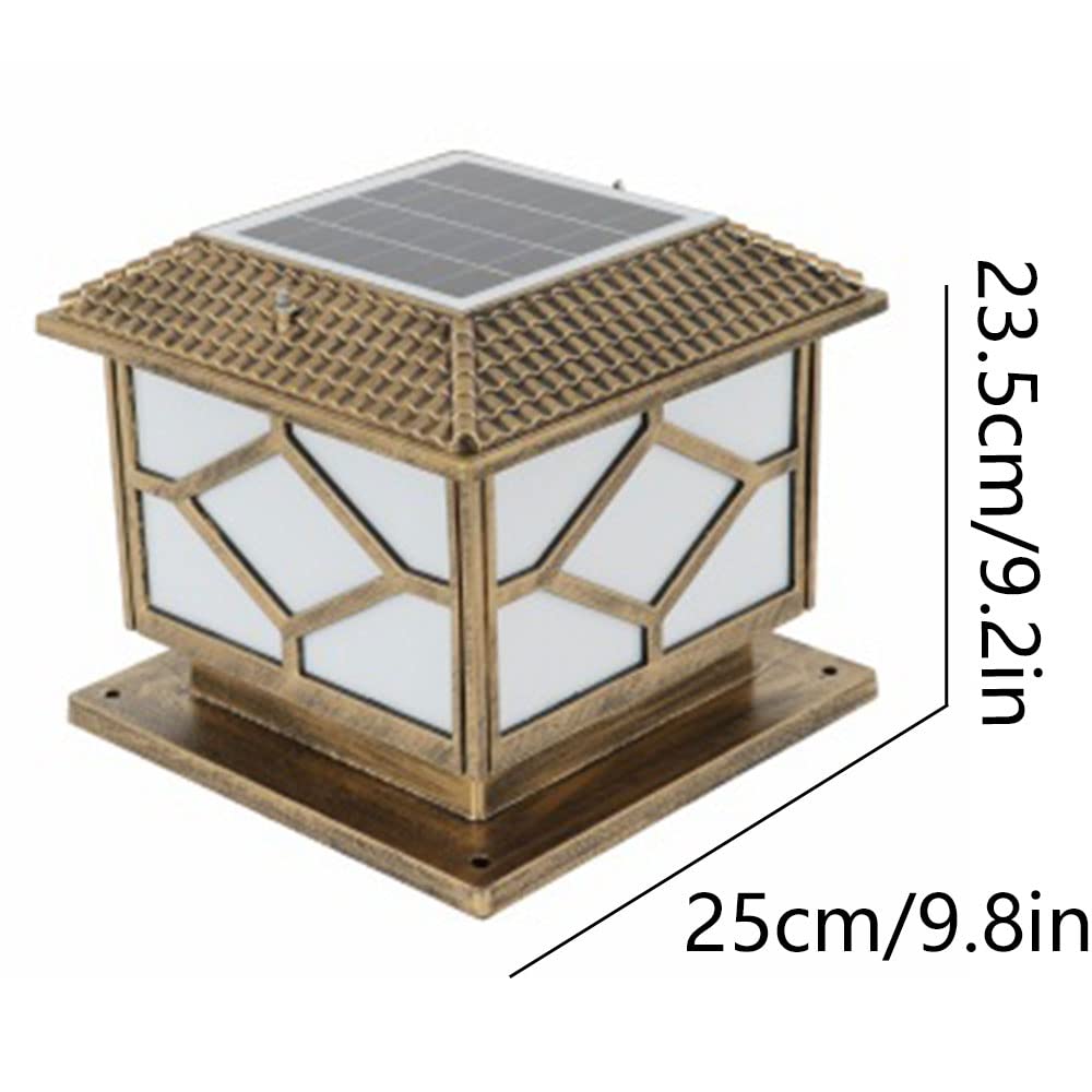 Lampe Solaire LED, Décoration Murale Extérieure Luminaire Stigma Lanterne, Lampe de Jardin avec 3 Couleurs et Luminaire Paysage Changeant de Lumière pour Villa, Cour Extérieure, Cloche Etanche, Bronze