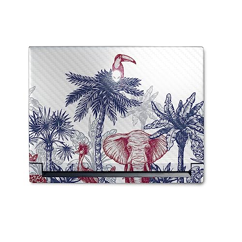 Image of MightySkins Carbon Fiber Skin Compatible with Alienware M18 R1 (2023) Full Wrap Kit - Tropical Jungle | Protective, Durable Textured Carbon Fiber Finish | Easy to Apply | Made in The USA