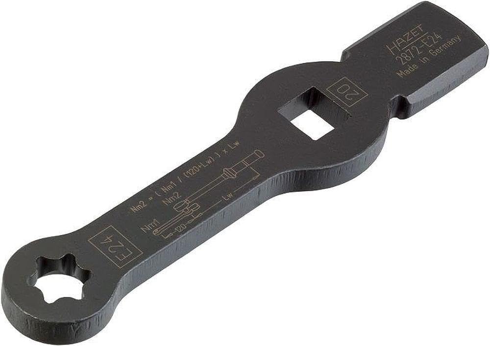 Hazet 2872-E24 Chiave A Percussione Torx Con 2 Superfici Battenti, Argento, Attacco Quadro, Cavo, 20 mm 3/4 di Pollice