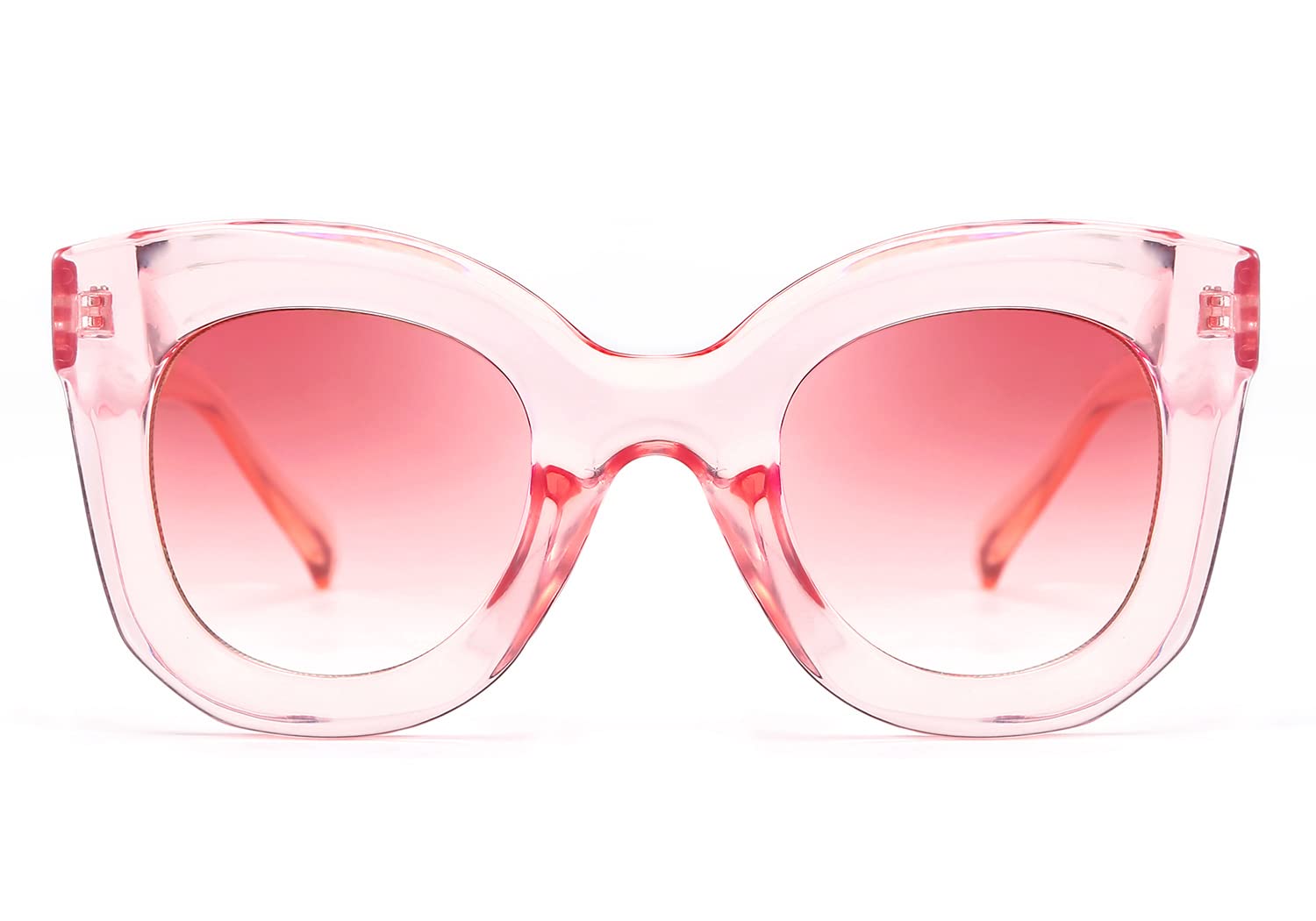 FEISEDY Retro Oversized Square Horn Sunglasses Semi Cat Eye Butterfly Glass Big Thick Bold Frame B2572