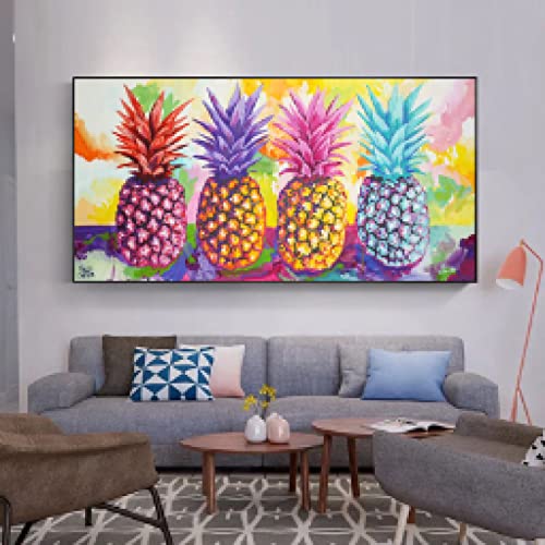 Impression Sur Toile Ananas et Fruits Décoration Murale Chic