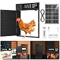 Automatic Chicken Coop Door, Large Size Solar Powered Coop Door with Opening in Emergency, Anti-Pinch, Timer & Light Sensor, Aluminum Waterproof Auto Chicken Door, with 7W Solar Panel