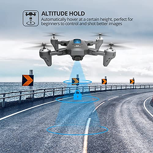 DEERC D10 Foldable Drone with Camera for Adults 2K HD FPV Live Video