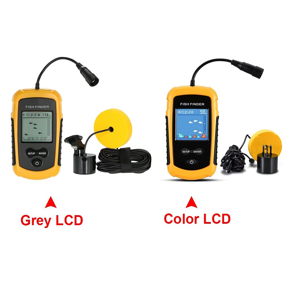 Fish Finder Alarm 100m Sonar Portable LCD Fish FILTURES PÊCHE Leur de pêche Finder de pêche Sondeur,Rechargeable Longue DuréE(FFC1108-1)