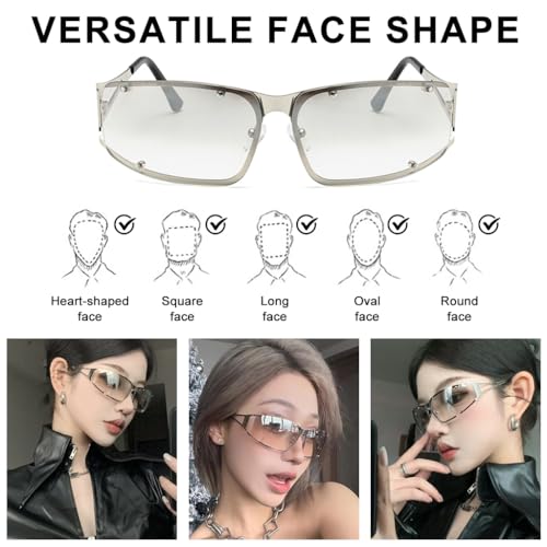 Image of Proberos Sunglasses for Men & Women Stylish, with Leather Glasses Case Set Full Rim Round Sunglasses, Polarized And 100% UV Protected, Y2K Style, 52mm, For Outdoor & Daily Use