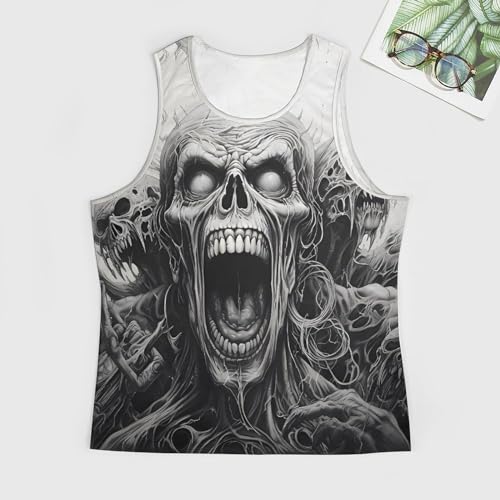 Skull Shirts for Men Novelty Mens Skull Tank Top Big and Tall Tank Tops Graphic Tees Shirt3