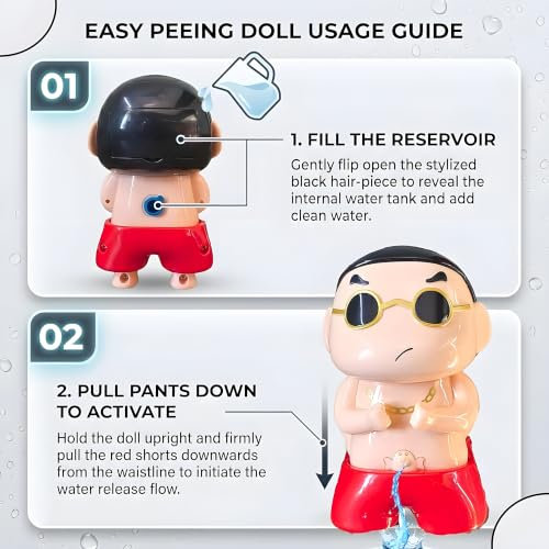 Image of Shinchan Water Spray Prank Toy - Hilarious Squeeze Susu Boy Anime Figure - Funny Desktop Decor & Squirting Gag Gift for Kids and Adults (Susu Edition)