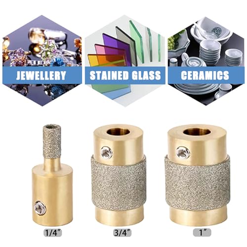 2pcs 34 inch diamond grinder bit head tools stained glass tools and supplies for stained glass grinder widely used for glass processing arts and decoration mcb 343939