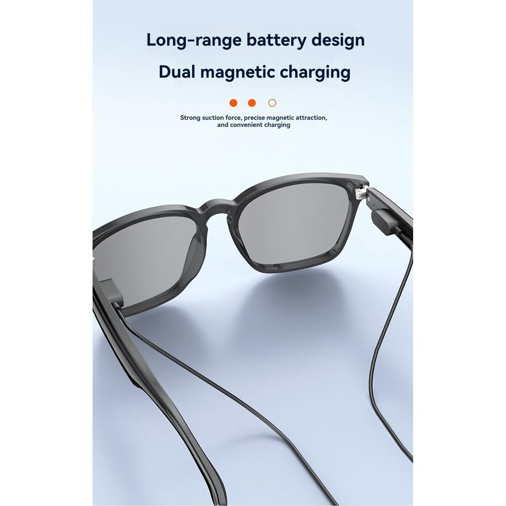 AI Smart Glasses Bluetooth 5.4 con altoparlante 145 lingue traduttore in tempo reale occhiali da sole per uomini e donne F