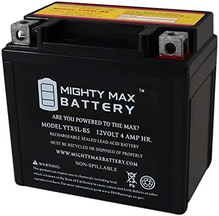 Mighty Max Battery Motorcycle Battery Replacement, 12V 4AH, 55 CCA, Brand Product