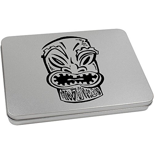 Azeeda 220mm 'Tiki Statue' Metal Hinged Tin/Storage Box (TT00058810)