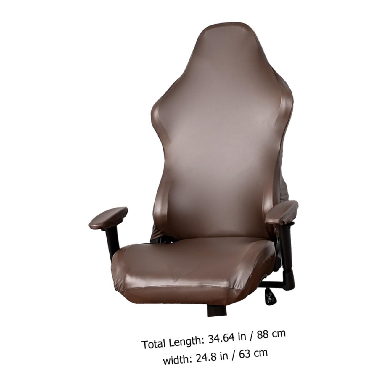 Housse de Chaise Gaming PU Élastique Lavable Protection Complète Rayures Amovible et Antidérapante Compatible Fauteuil Bureau et Salle Informatique Foncé