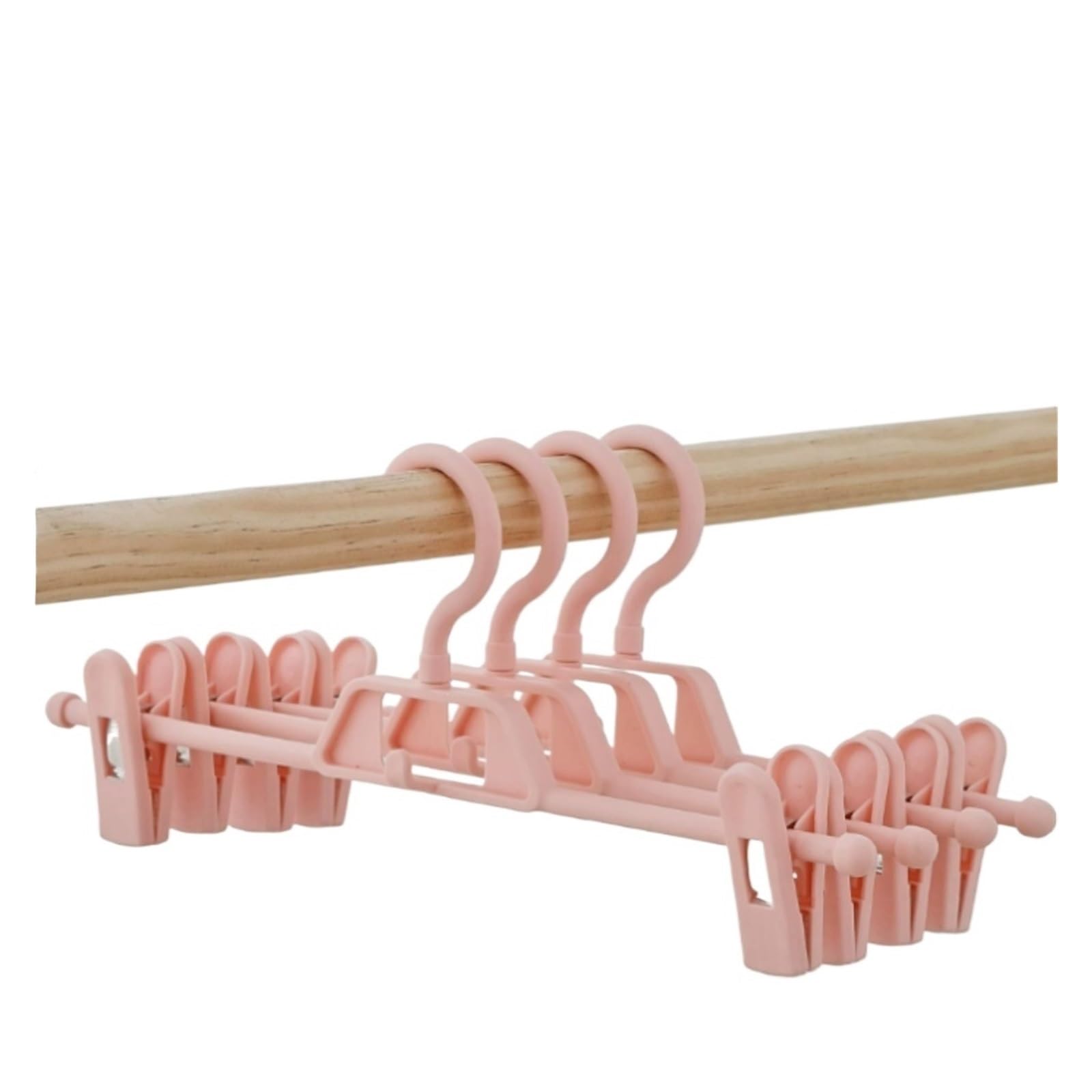 Adjustable Skirt Peg Hanger Non-Slip Fix Clip Hangers Household Multi-functional Dress Hang Pants(Pink,5PCS (Save More))