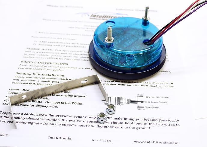 Intellitronix Digital Tachometer Gauge with Bar Graph in White | 3-3/8 LED Digital Tach 0-9900 RPM Torch M9001R (Red)