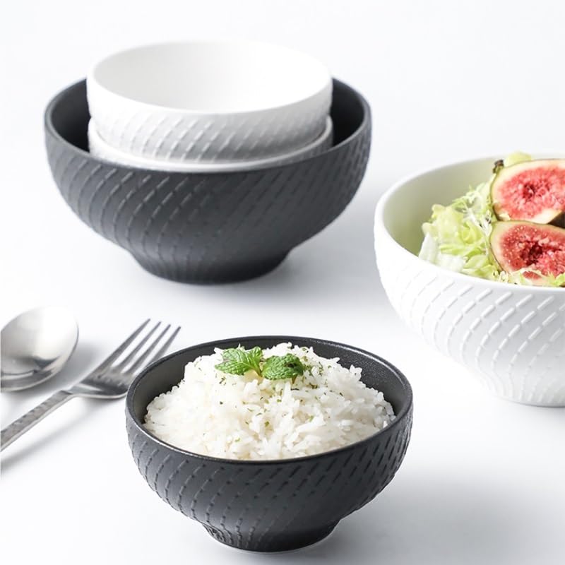 Miski do sałatek ceramiczna zastawa stołowa nowoczesna prosta miska do zupy dom miska ramen śniadanie miska na płatki śniadaniowe salon miska na przekąski miski obiadowe (A, M)