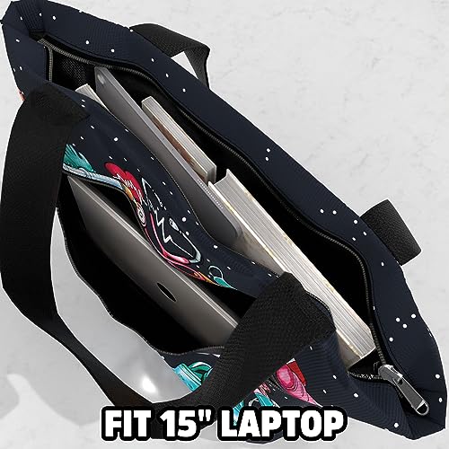Image of 84hoods Large Waterproof Tote Bag with Pockets and Zipper for Work. Gift for Nurse. Shoulder Bag for Women.