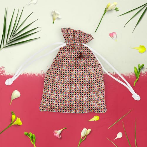 Image of ArtzFolio Geometric Ornament D2 | Pouch Wrist Potli Bag | Bag for Weddings & Casual Parties