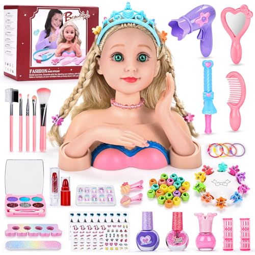 LumenVela Frisierkopf für Kinder, 60 Stück Schminkkopf für Mädchen...