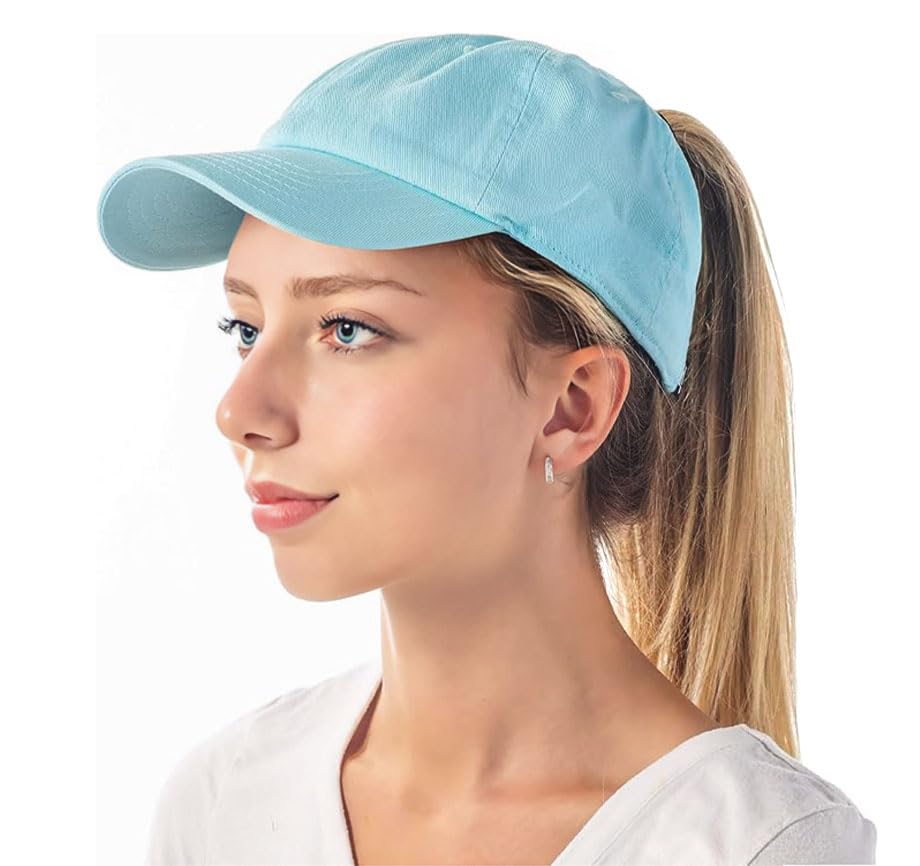 Image of Cotton Baseball Cap Dad Hat - Washed Low Profile Adjustable Hat for Men Women Casual Outdoor Running Golf