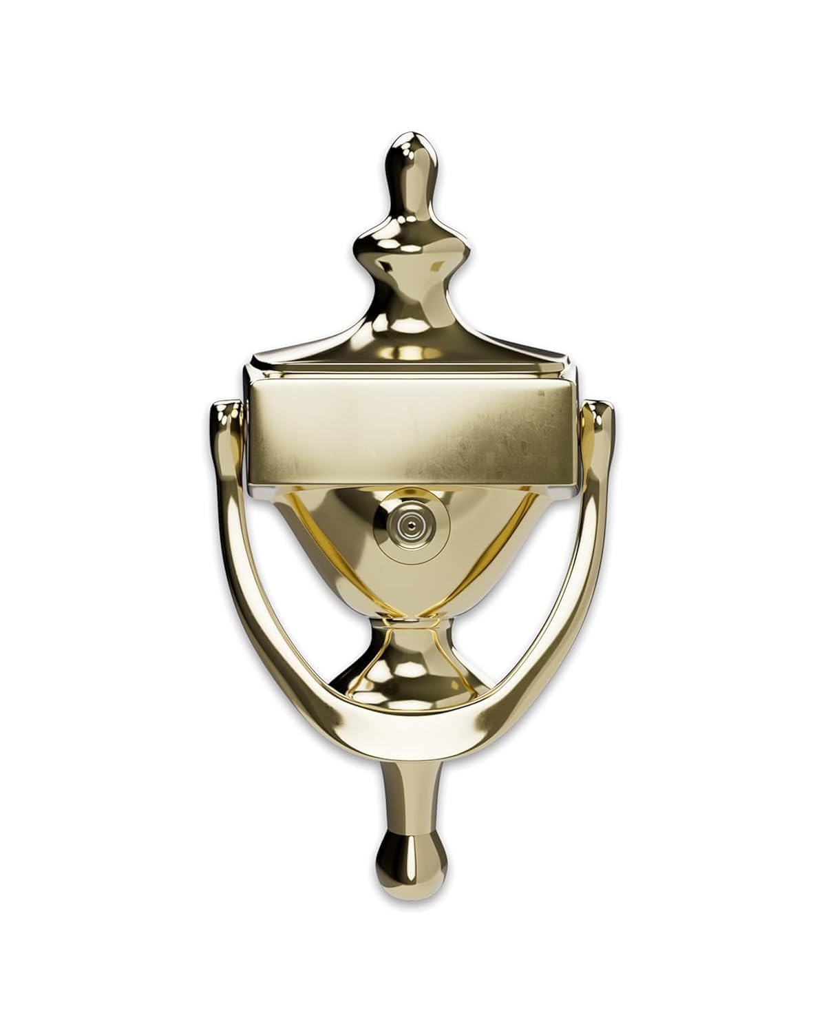 Hillman 852395 Bright Door Knocker, Brass with Viewer, 7 Inches