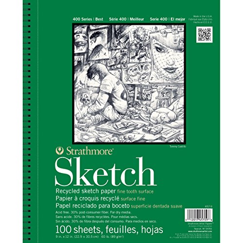 Image of Strathmore Sketch Spiral Paper Pad 5.5 inchX8.5 inch-100 Sheets