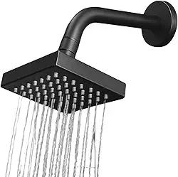 Ducha Quadrada Chuveiro Articulável Solar Gás Preto Fosco